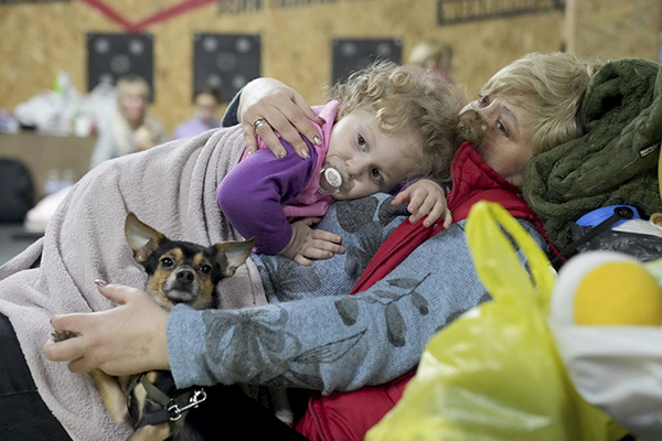 Uutiskuvissa ukrainalaisista väestönsuojista näkyy, että ihmisillä usein on koiransa mukanaan. Suomessa lemmikeillä ei hätätilanteessa ole väestönsuojiin asiaa. 